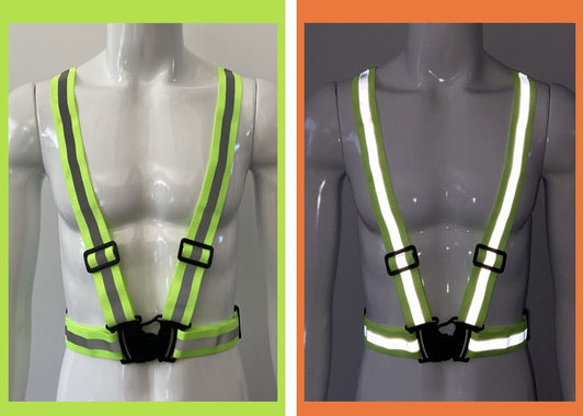 Chaleco Arnés Reflectante de Alta Visibilidad para Correr, Ciclismo y Trabajo Nocturno